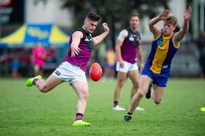 VAFA Round 1 - Premier B Men's, De La Salle vs Old Haileyburians, held at Waverley Oval, Malvern East on 10/4/21 (Credit Image: Dennis Timm Photography)