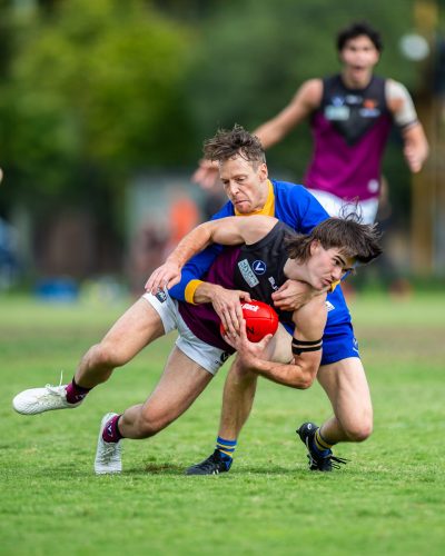 VAFA Round 1 - Premier B Men's, De La Salle vs Old Haileyburians, held at Waverley Oval, Malvern East on 10/4/21 (Credit Image: Dennis Timm Photography)