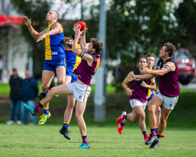 VAFA Round 1 - Premier B Men's, De La Salle vs Old Haileyburians, held at Waverley Oval, Malvern East on 10/4/21 (Credit Image: Dennis Timm Photography)