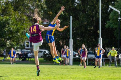 VAFA Round 1 - Premier B Men's, De La Salle vs Old Haileyburians, held at Waverley Oval, Malvern East on 10/4/21 (Credit Image: Dennis Timm Photography)