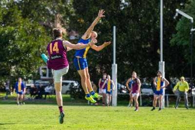 VAFA Round 1 - Premier B Men's, De La Salle vs Old Haileyburians, held at Waverley Oval, Malvern East on 10/4/21 (Credit Image: Dennis Timm Photography)
