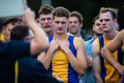 VAFA Round 1 - Premier B Men's, De La Salle vs Old Haileyburians, held at Waverley Oval, Malvern East on 10/4/21 (Credit Image: Dennis Timm Photography)