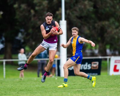 VAFA Round 1 - Premier B Men's, De La Salle vs Old Haileyburians, held at Waverley Oval, Malvern East on 10/4/21 (Credit Image: Dennis Timm Photography)
