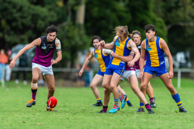 VAFA Round 1 - Premier B Men's, De La Salle vs Old Haileyburians, held at Waverley Oval, Malvern East on 10/4/21 (Credit Image: Dennis Timm Photography)