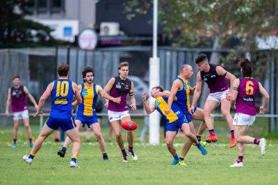 VAFA Round 1 - Premier B Men's, De La Salle vs Old Haileyburians, held at Waverley Oval, Malvern East on 10/4/21 (Credit Image: Dennis Timm Photography)