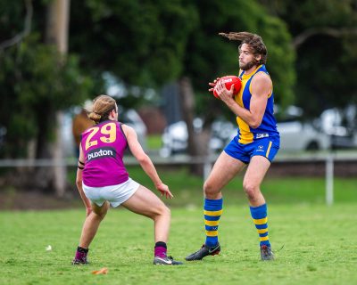VAFA Round 1 - Premier B Men's, De La Salle vs Old Haileyburians, held at Waverley Oval, Malvern East on 10/4/21 (Credit Image: Dennis Timm Photography)