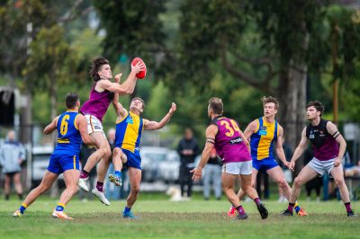 VAFA Round 1 - Premier B Men's, De La Salle vs Old Haileyburians, held at Waverley Oval, Malvern East on 10/4/21 (Credit Image: Dennis Timm Photography)