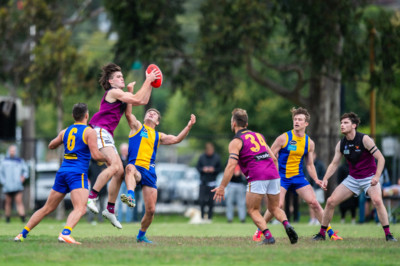 VAFA Round 1 - Premier B Men's, De La Salle vs Old Haileyburians, held at Waverley Oval, Malvern East on 10/4/21 (Credit Image: Dennis Timm Photography)