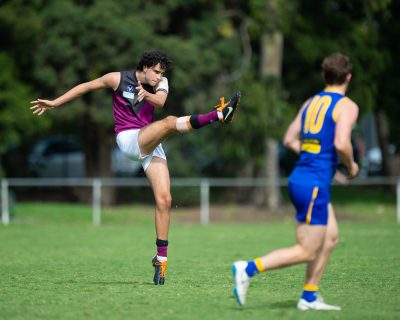 VAFA Round 1 - Premier B Men's, De La Salle vs Old Haileyburians, held at Waverley Oval, Malvern East on 10/4/21 (Credit Image: Dennis Timm Photography)