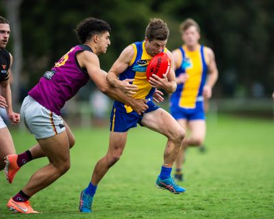 VAFA Round 1 - Premier B Men's, De La Salle vs Old Haileyburians, held at Waverley Oval, Malvern East on 10/4/21 (Credit Image: Dennis Timm Photography)