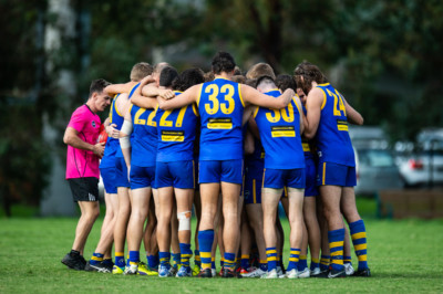 VAFA Round 1 - Premier B Men's, De La Salle vs Old Haileyburians, held at Waverley Oval, Malvern East on 10/4/21 (Credit Image: Dennis Timm Photography)