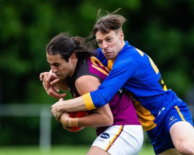 VAFA Round 1 - Premier B Men's, De La Salle vs Old Haileyburians, held at Waverley Oval, Malvern East on 10/4/21 (Credit Image: Dennis Timm Photography)
