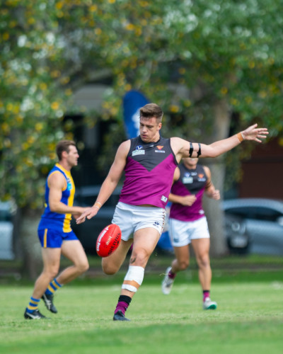 VAFA Round 1 - Premier B Men's, De La Salle vs Old Haileyburians, held at Waverley Oval, Malvern East on 10/4/21 (Credit Image: Dennis Timm Photography)