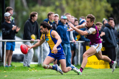 VAFA Round 1 - Premier B Men's, De La Salle vs Old Haileyburians, held at Waverley Oval, Malvern East on 10/4/21 (Credit Image: Dennis Timm Photography)