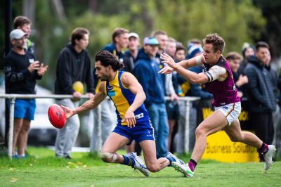 VAFA Round 1 - Premier B Men's, De La Salle vs Old Haileyburians, held at Waverley Oval, Malvern East on 10/4/21 (Credit Image: Dennis Timm Photography)