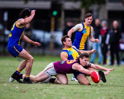 VAFA Round 1 - Premier B Men's, De La Salle vs Old Haileyburians, held at Waverley Oval, Malvern East on 10/4/21 (Credit Image: Dennis Timm Photography)