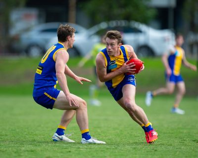 VAFA Round 1 - Premier B Men's, De La Salle vs Old Haileyburians, held at Waverley Oval, Malvern East on 10/4/21 (Credit Image: Dennis Timm Photography)