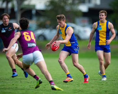 VAFA Round 1 - Premier B Men's, De La Salle vs Old Haileyburians, held at Waverley Oval, Malvern East on 10/4/21 (Credit Image: Dennis Timm Photography)