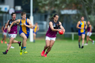 VAFA Round 1 - Premier B Men's, De La Salle vs Old Haileyburians, held at Waverley Oval, Malvern East on 10/4/21 (Credit Image: Dennis Timm Photography)